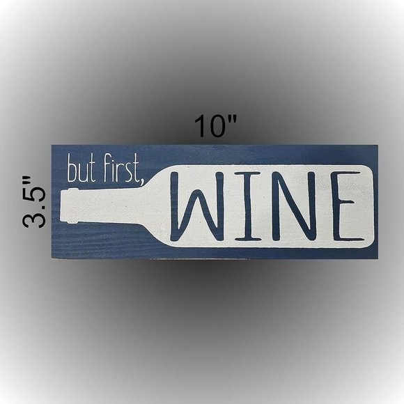 "But First,Wine" - Made from Solid Knotty Pine & Distressed Wood - Funny… - Picture 2 of 3